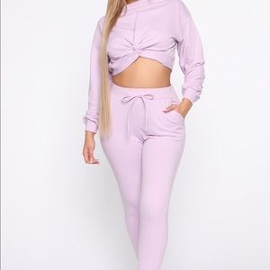 Fashion Nova purple sweat suit